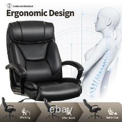 Height Adjustable Office Chair Mobile Synthetic Leather Swivel Executive Chair