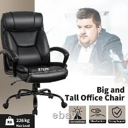 Height Adjustable Office Chair Mobile Synthetic Leather Swivel Executive Chair