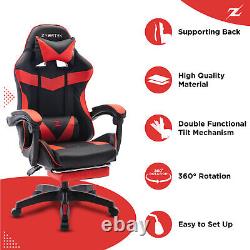 Height Adjustable Recliner Swivel Ergonomic Office PC Gaming Chair with Footrest