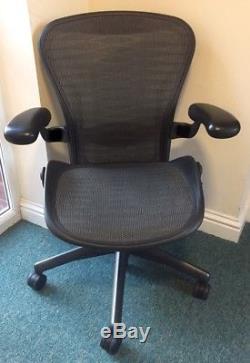 Herman Miller Aeron Chair Grey Tux Size B Best Price Online Fixed Leather Arms