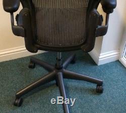 Herman Miller Aeron Chair Grey Tux Size B Best Price Online Fixed Leather Arms