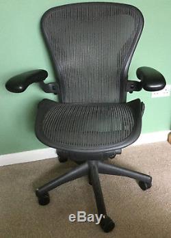 Herman Miller Aeron Chair With Leather Armrests Very Stylish