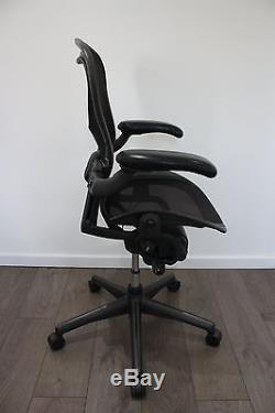Herman Miller Aeron Chairs / Fully Loaded / Size B / REAL leather armrests