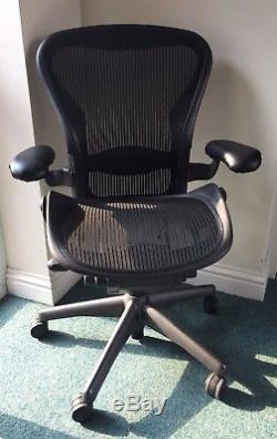Herman Miller Aeron Exec Chair Black Size B Best Price Online Fixed Leather Arms