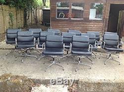 Herman Miller Vitra Black Leather Soft Pad Chairs