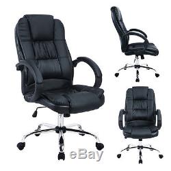 High Back Black Leather Computer Office Chair Executive Swivel Adjustable