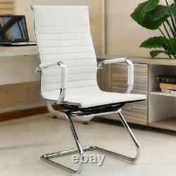 High Back Cantilever Office Chair Leather Meeting Computer Desk Seat with Arms