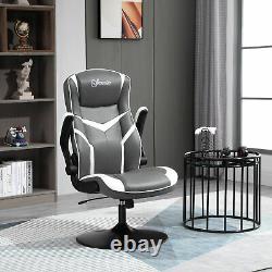 High Back Computer Gaming Chair Executive Swivel Adjustable Home Office Grey