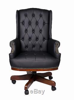 High Back Executive Antique Style Pu Leather Office Desk Chair
