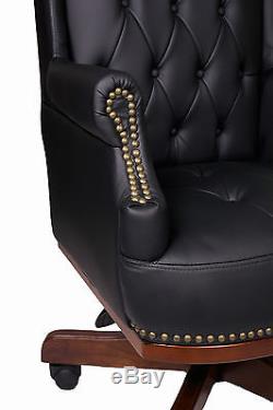 High Back Executive Antique Style Pu Leather Office Desk Chair