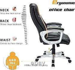 High Back Executive Office Chair Adjustable PU Leather Computer Desk Chair