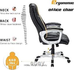 High Back Executive Office Chair Adjustable PU Leather Swivel Computer Chair
