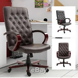 High Back Executive Office Chair Executive Computer Seat Leather 360° Swivel