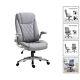 High Back Executive Office Chair Home Swivel Pu Leather Chair, Grey