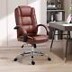 High Back Executive Office Chair, Pu Leather Swivel Chair With Padded Armrests