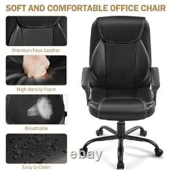 High Back Executive Office Chair PU Leather Upholstered Chair Computer Chair