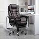 High Back Executive Office Chair Reclining Computer Chair With Swivel Wheel Brown