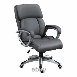 High Back Home Office Chair Swivel Executive PU Leather Chair, Deep Grey