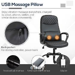 High Back Massage Office Chair with Adjustable Height Lumbar Support Black
