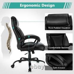 High Back Office Chair with Metal Base and Rocking Backrest
