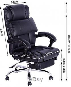 High Back Office Swivel Executive Leather Desk Chair Recliner Armchair Computer