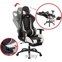 High Back Recliner Gaming Chair White Office Home Computer Racing Ergonomic