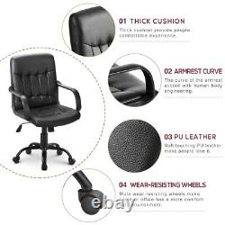 High Back Swivel Chair PU Leather Executive Chair Height Adjustable Home Office