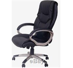 High Backed PU Leather Office Chair Black Swivel Adjustable Ergonomic Seat New