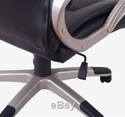 High Backed PU Leather Office Chair Black Swivel Adjustable Ergonomic Seat New