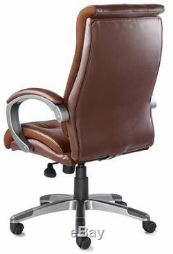 High Quality Brown Buttoned Real Soft Bonded Leather Executive Office Chair