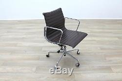 High Quality Charles Eames EA117 Style Brown Leather Ribbed Office Chairs