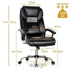 High-back Adjustable Executive Chair Computer Desk PVC Rolling Office Chair