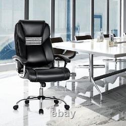 High-back Adjustable Executive Chair Computer Desk PVC Rolling Office Chair
