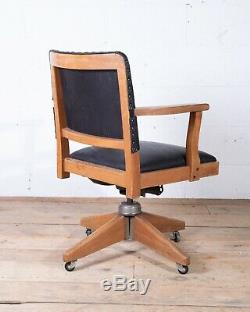 Hillcrest Tilt Swivel Leather Desk Office Vintage Banker's Captain's Chair
