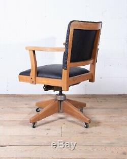 Hillcrest Tilt Swivel Leather Desk Office Vintage Banker's Captain's Chair