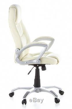 Hjh OFFICE LIDO Cream Faux Leather Executive/Office Chair