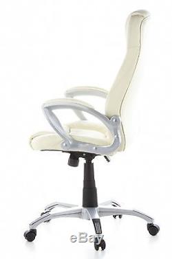 Hjh OFFICE LIDO Cream Faux Leather Executive/Office Chair