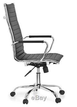 Hjh OFFICE VEMONA 20 Black/Chrome PU Leather Office/Executive Chair