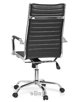 Hjh OFFICE VEMONA 20 Black/Chrome PU Leather Office/Executive Chair