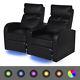 Home Cinema 2 Seater Led Armchair Chairs Faux Leather Recliner Office Tv Sofas