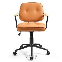 Home Office Chair Height Adjustable PU Leather Desk Chair Rocking Backrest