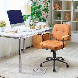 Home Office Chair Height Adjustable PU Leather Desk Chair Rocking Backrest