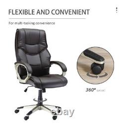 Home Office Chair High Back Computer Desk Chair with Faux Leather Brown