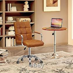 Home Office Chair Leather Computer Desk Chair Adjustable Swivel Chair with Arm