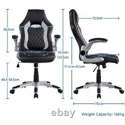Home Office Chair Leather Computer Swivel Chair Gaming Chair with Arms for Work