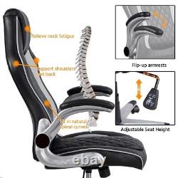Home Office Chair Leather Computer Swivel Chair Gaming Chair with Arms for Work