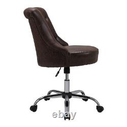 Home Office Chair PU Leather Computer Desk Chair Swivel Armless Chair Study Work