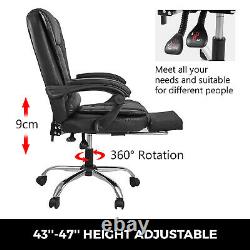Home Office Desk Chair Computer PU Leather Luxury Home Black Executive Swivel