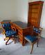 Home Office Setoffice Desk, Chesterfield Captains Chair, Chair, Cabinet, Bookcase