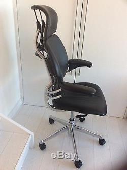 Humanscale Freedom Black Leather/Chrome Office Chair With Headrest